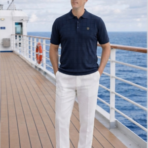 Polo azul marino de punto DARK & FISH. Modelo 50381. Solo talla XL.