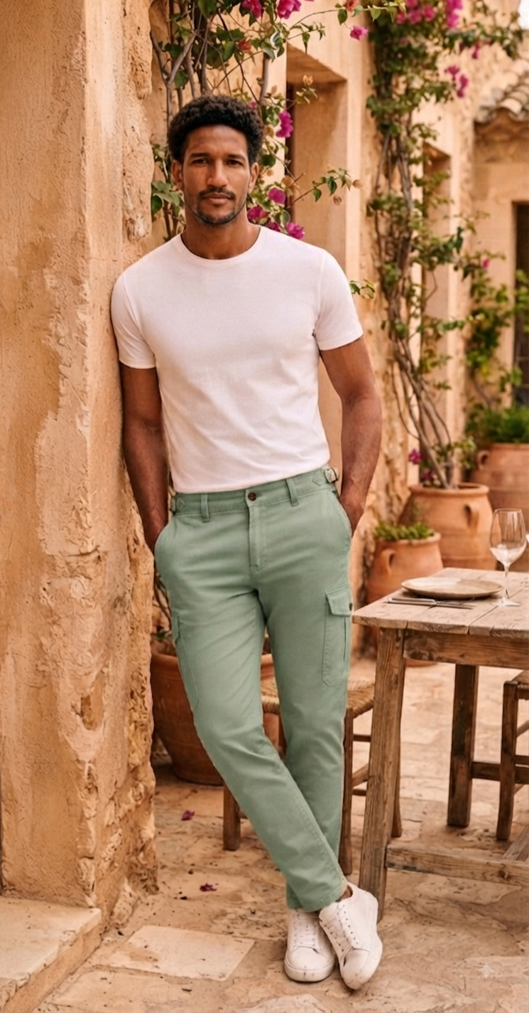 Pantalón cargo Slim Fit DARK & FISH. Modelo 40268. Tallas 38 y 40.