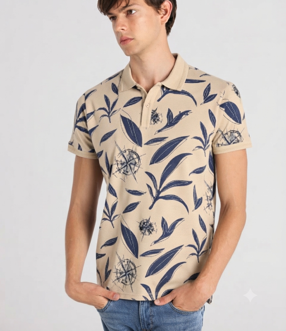 Polo estampado LOIS. Código 141667. Modelob133033078/111. Tallas XL XXL y 3XL.