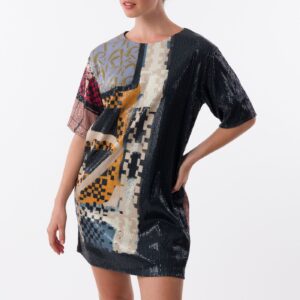 Vestido estampado de lentejuelas ANEKKE. Modelo 43278-201. Tallas S/M y L/XL.