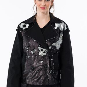 Chaqueta cinturón lentejuelas ANEKKE. Modelo 43283-102. Tallas S/M y L/XL.