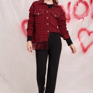 Camisa de cuadros con flecos MISS SIDECAR. Modelo ENGRACIA. Tallas M y L.