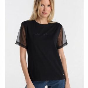 Camiseta con mangas de tul con transparencia VICTORIO & LUCCHINO. Código 147701. Ref. 320688282/899. Tallas S M L XL XXL.