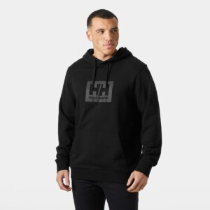 Sudadera negra con capucha HELLY HANSEN. Modelo HH BOX HODDIE. Referencia 54526-990. Tallas S M y L.